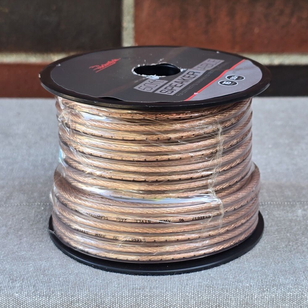 Rocketfish- 50' 16 Gauge Pure Copper Speaker Wire - Clear